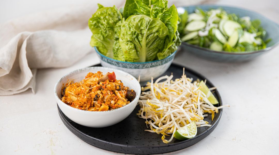 Mushroom Larb with Cucumber Salad